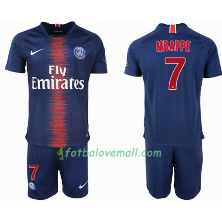 Levné Paris Saint-Germain MBAPPE 7 Dětské Domácí Fotbalové dresy 2018-2019 Krátký Rukáv